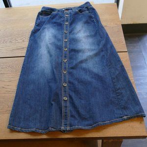Paris Blues 5 Pocket Jean Maxi Button Front Skirt
